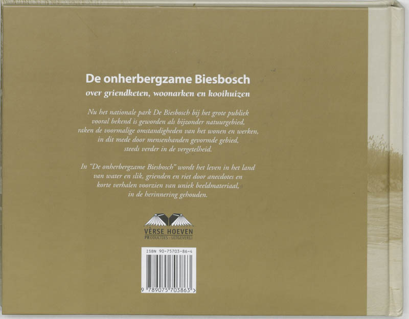 Achterkant van De onherbergzame Biesbosch