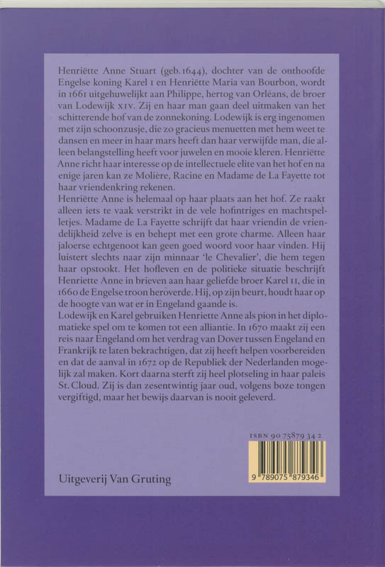 Achterkant van Henriëtte Anne Stuart (1644-1670)