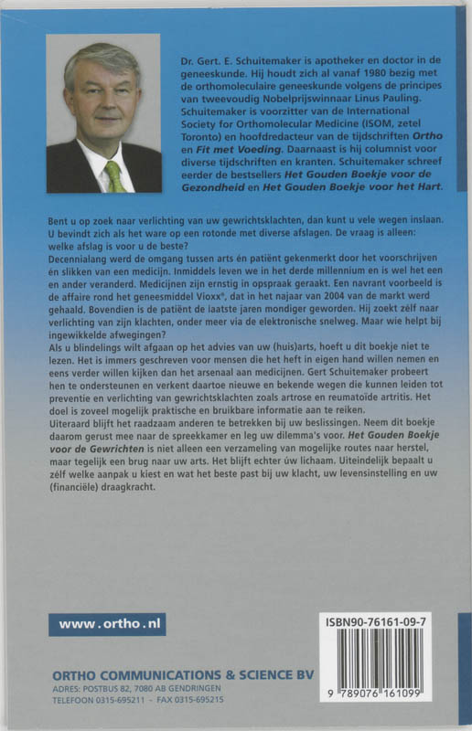 Achterkant van Het Gouden Boekje voor de Gewrichten