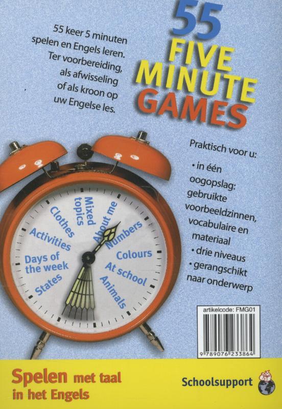 Achterkant van 55 five minute games