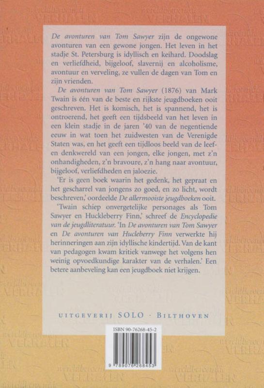 Achterkant van De avonturen van Tom Sawyer