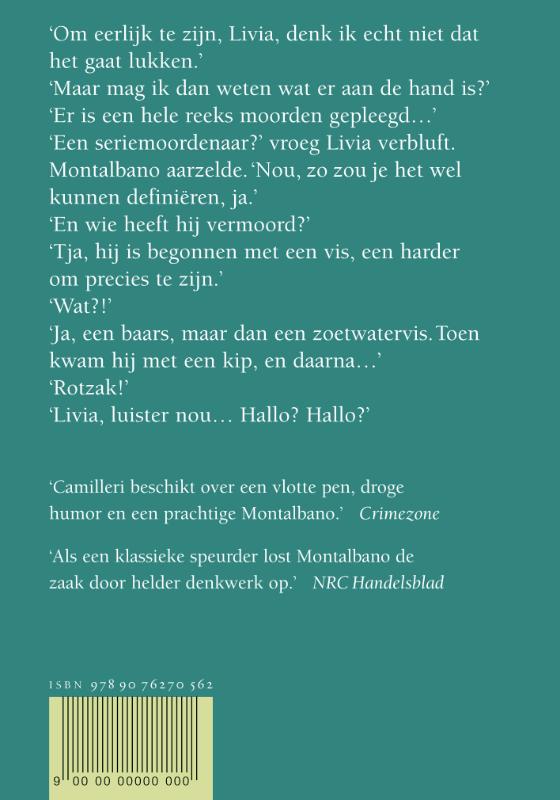 Achterkant van Zeven maandagen met Montalbano