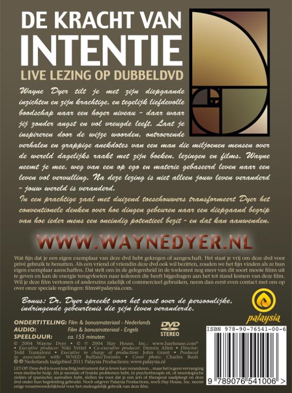 Achterkant van De kracht van intentie