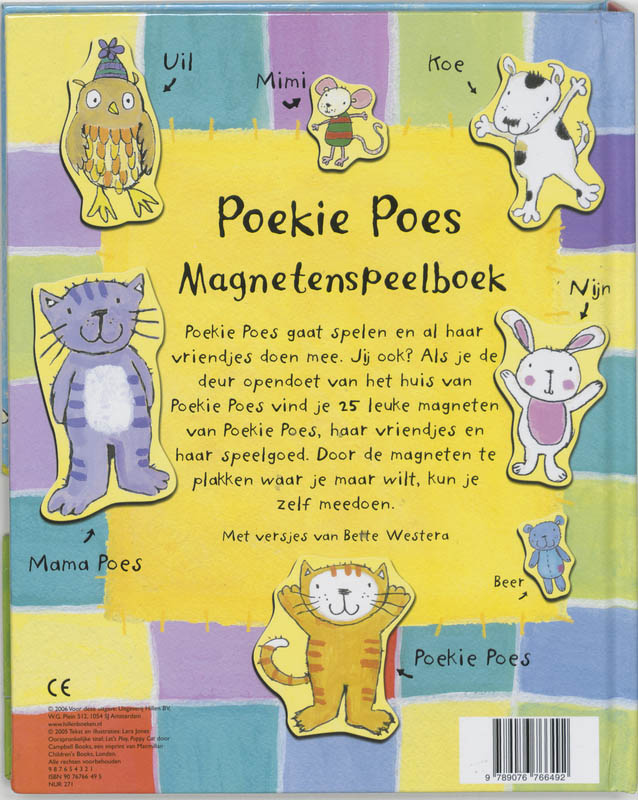 Achterkant van Poekie Poes Magnetenspeelboek