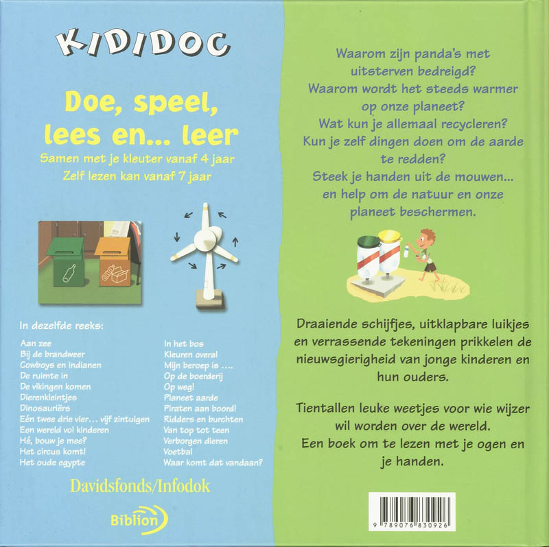 Achterkant van Red de aarde!