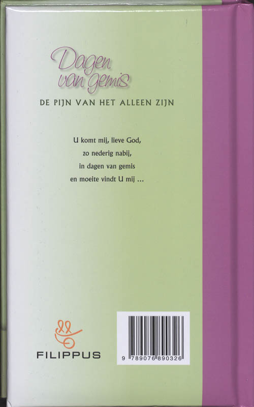 Achterkant van Dagen van gemis