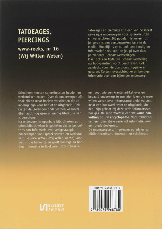 Achterkant van Tatoeages, piercings