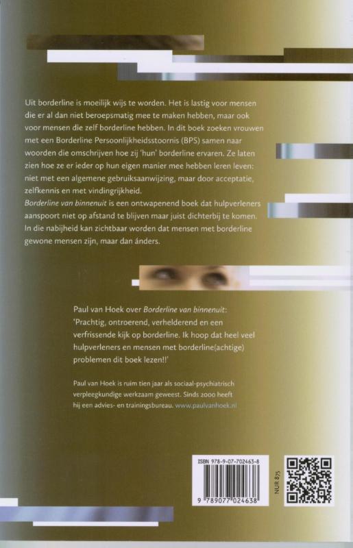 Achterkant van Borderline van binnenuit
