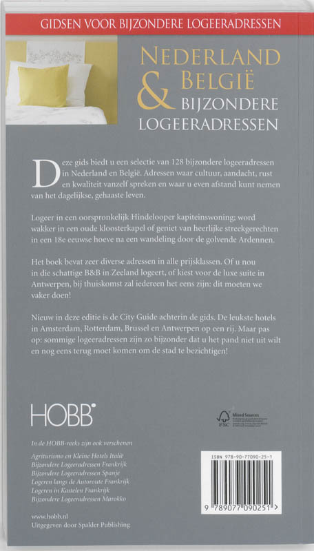 Achterkant van Bijzondere Logeeradressen Nederland & België