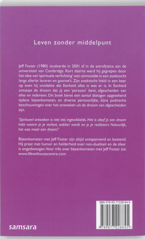 Achterkant van Leven zonder middelpunt
