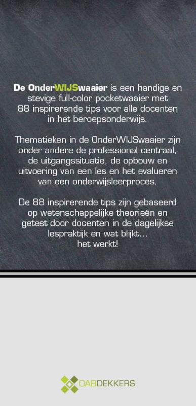 Achterkant van De onderwijswaaier