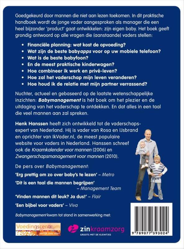 Achterkant van Babymanagement voor mannen