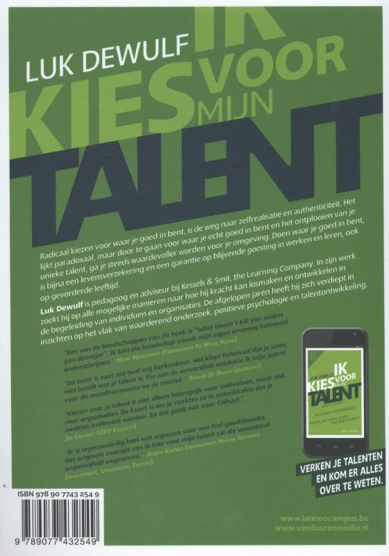 Achterkant van Ik kies voor mijn talent