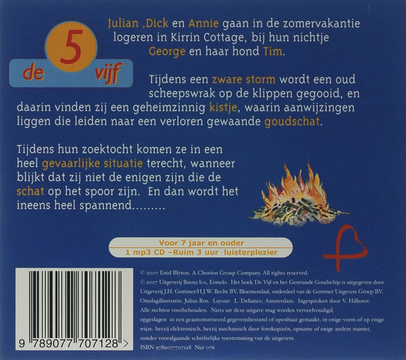 Achterkant van De Vijf en het gestrande goudschip