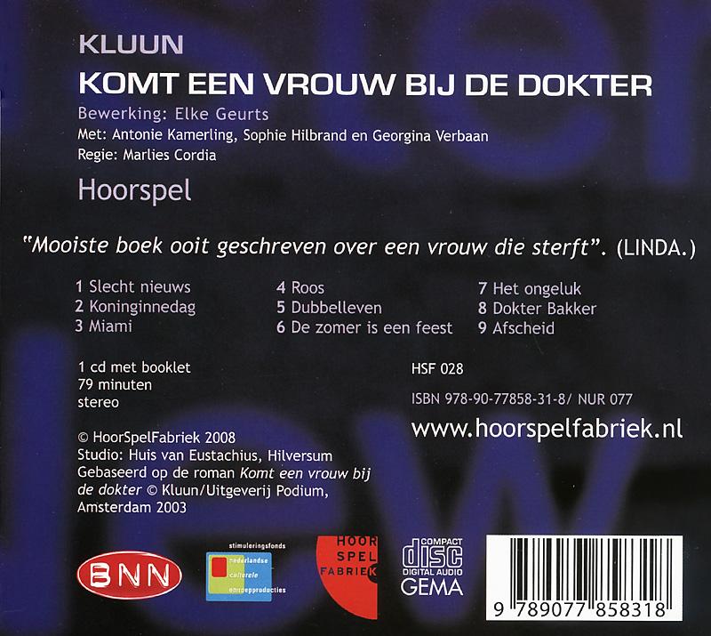 Achterkant van Komt een vrouw bij de dokter
