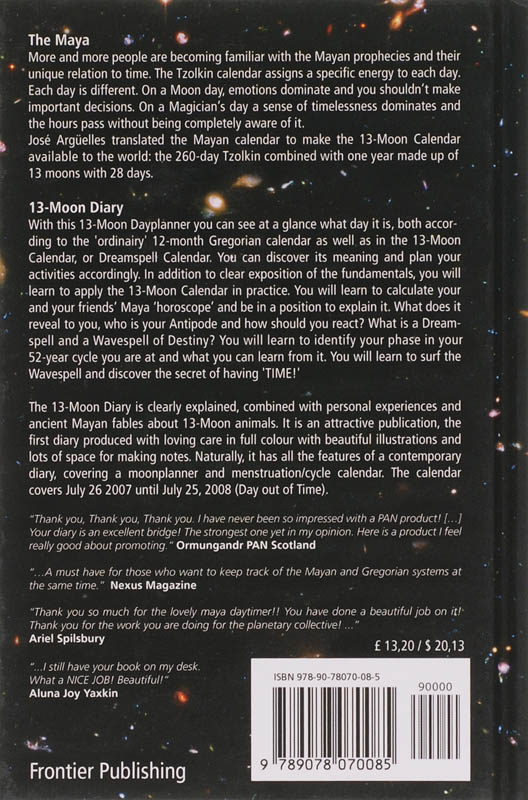 Achterkant van 13-Moon Diary of Natural Time