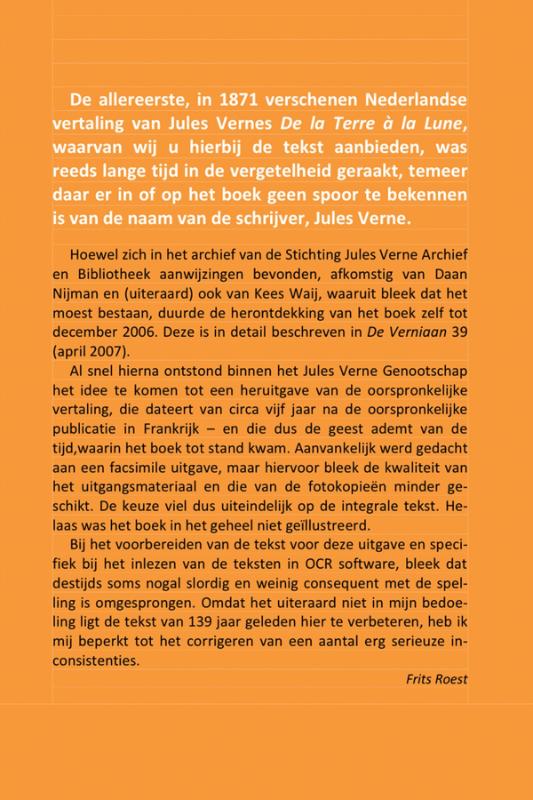 Achterkant van De lotgevallen van de beroemde luchtreizigers Michel Ardan, Barbicane en Nicholl