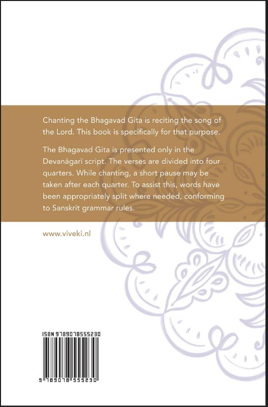 Achterkant van Bhagavad Gita chant book