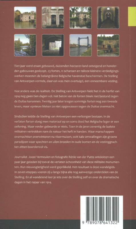 Achterkant van Wandelen langs de stelling van Antwerpen