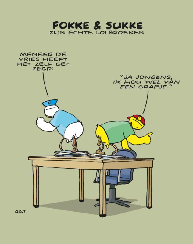 Achterkant van Fokke & sukke schrift a5 lijn