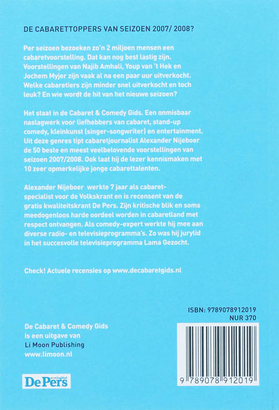 Achterkant van Cabaret & Comedy Gids 2007/2008