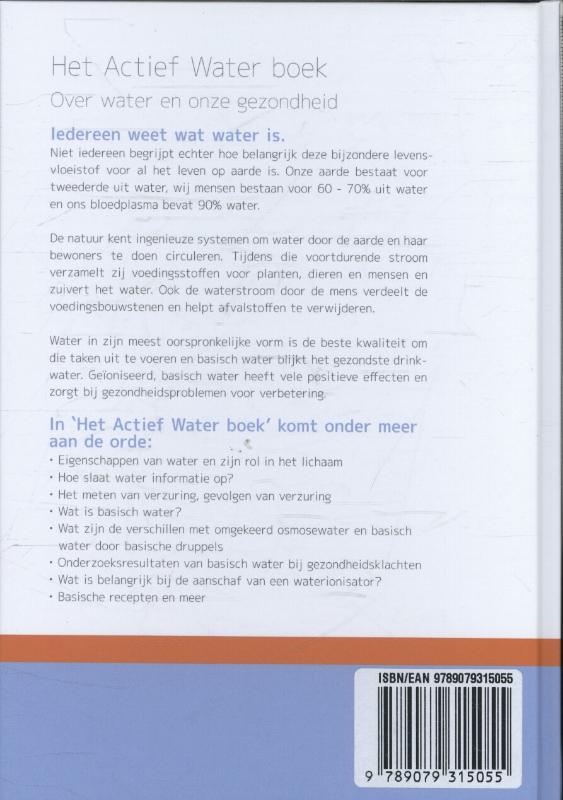 Achterkant van Het actief water boek