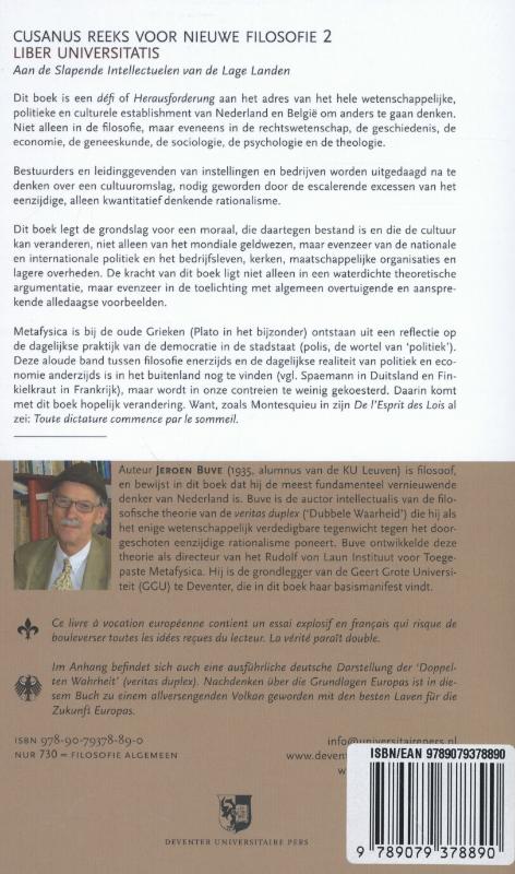 Achterkant van Liber universitatis