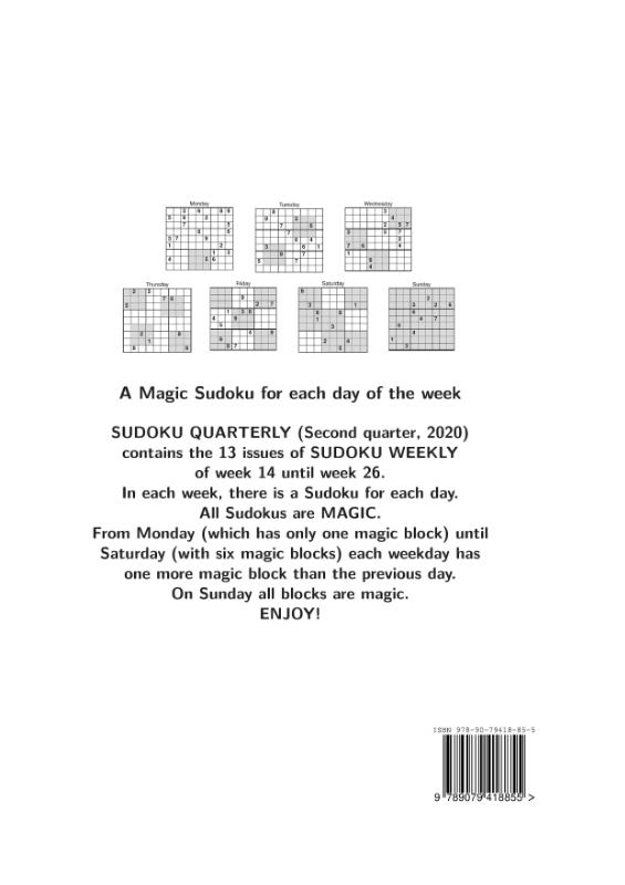 Achterkant van Sudoku quarterly 2020, quarter 2