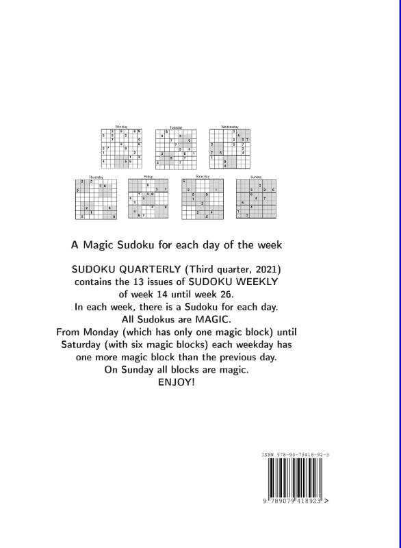 Achterkant van Sudoku quarterly quarter 3