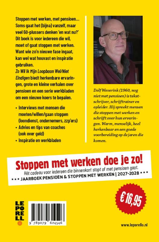 Achterkant van Zo Wil Ik Mijn Loopbaan Wel/Niet Eindigen