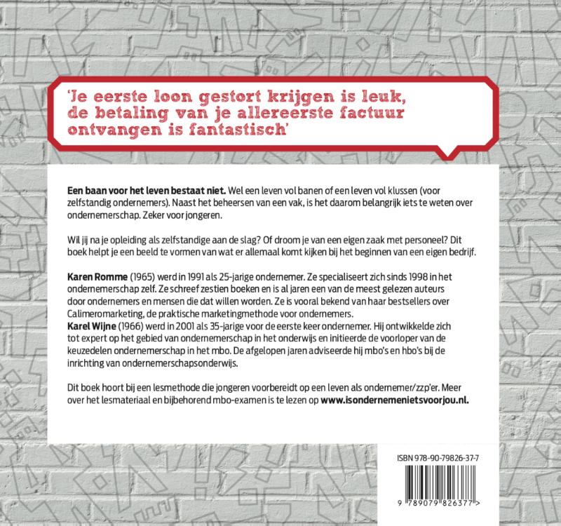 Achterkant van Handboek Is ondernemen iets voor jou?