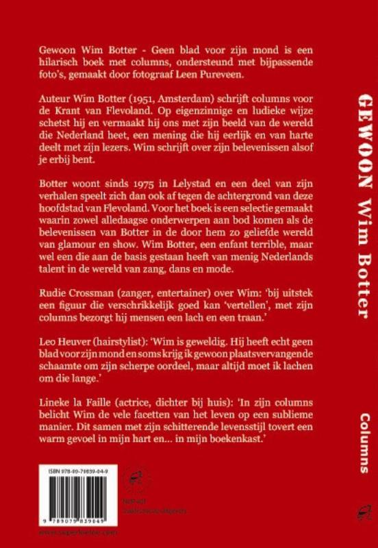 Achterkant van Gewoon Wim Botter