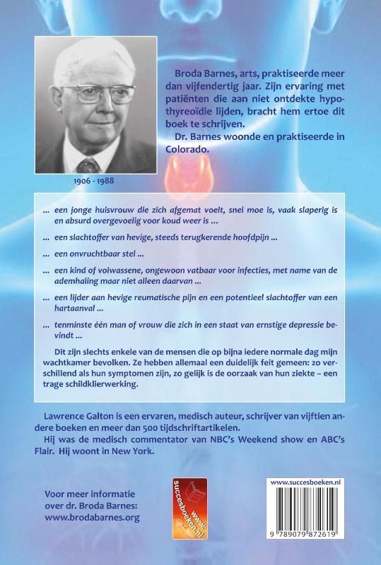 Achterkant van De trage schildklierwerking
