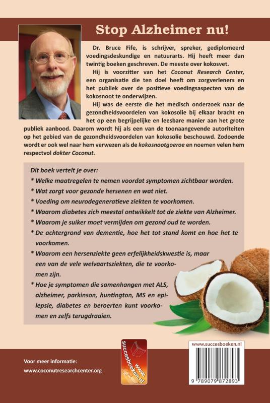 Achterkant van Stop Alzheimer nu