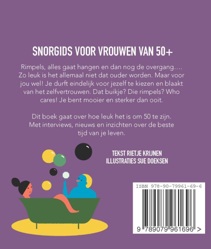Achterkant van Snorgids voor vrouwen van 50 plus