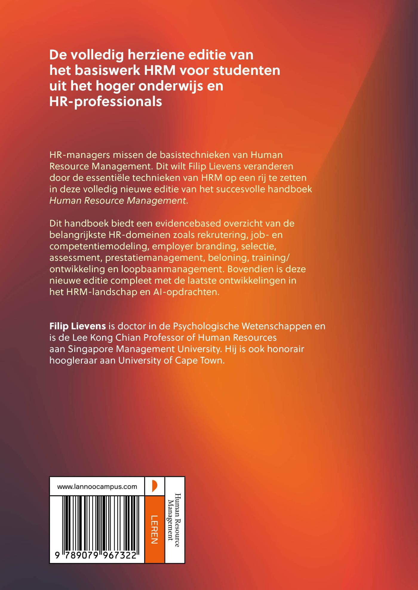 Achterkant van Human Resource Management
