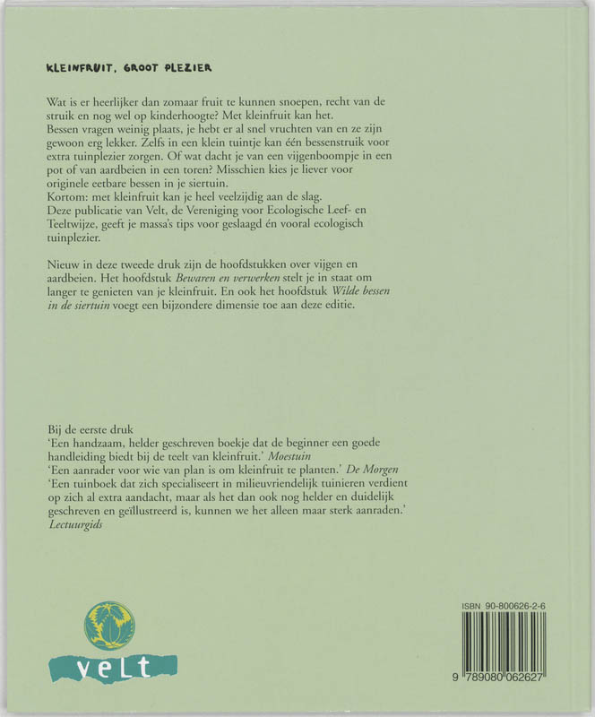 Achterkant van De ecologische teelt van kleinfruit
