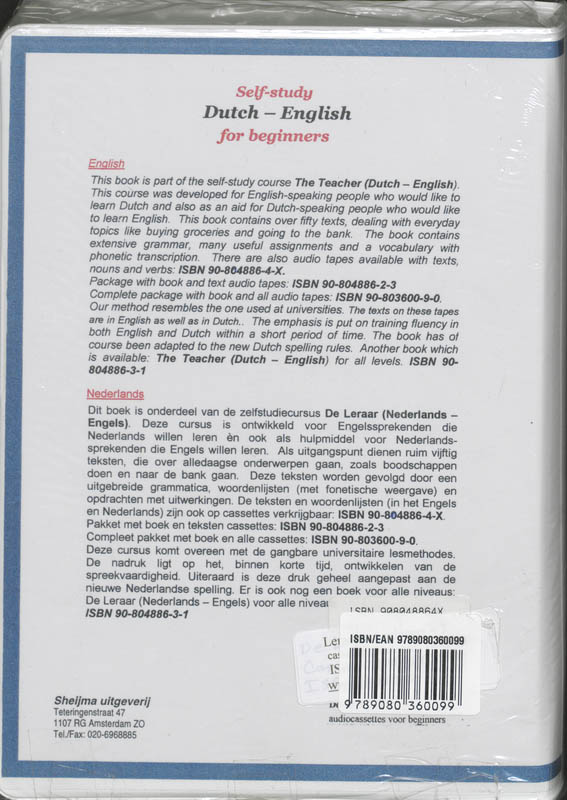Achterkant van De leraar Nederlands-Engels voor beginners (compleet)