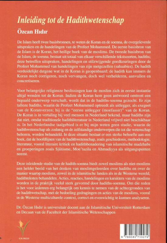 Achterkant van Inleiding tot Hadithwetenschap