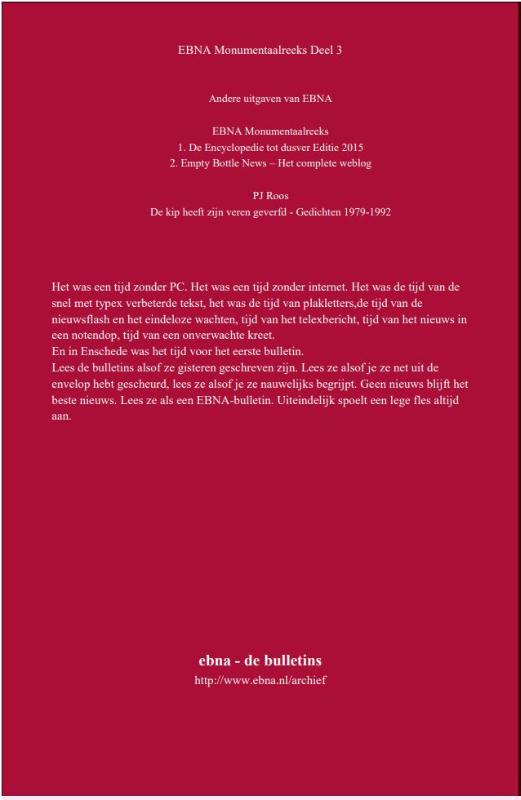 Achterkant van EBNA - De Bulletins