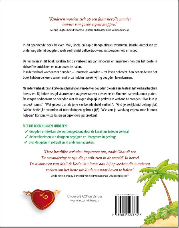 Achterkant van De avonturen van Mali & Keela