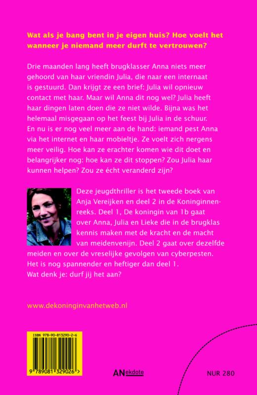 Achterkant van De Koningin van het web