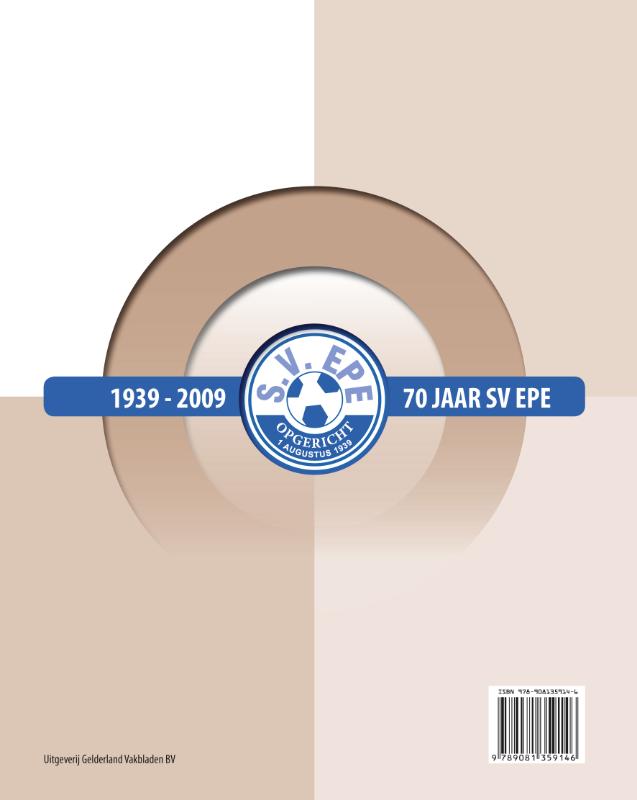 Achterkant van Jubileumboek 70 jaar sv Epe