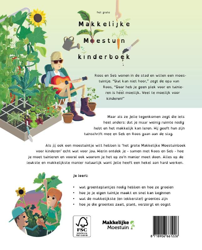 Achterkant van Het grote makkelijke moestuin kinderboek