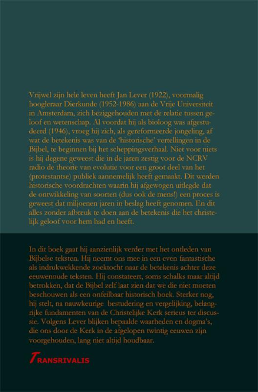 Achterkant van Een bioloog leest de Bijbel