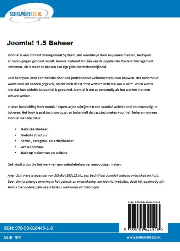 Achterkant van Joomla! 1.5 Beheer