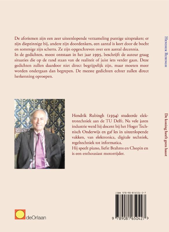 Achterkant van De koning heeft geen haast