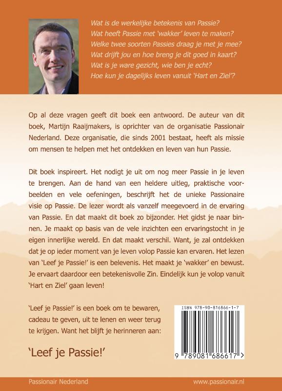 Achterkant van Leef je Passie!