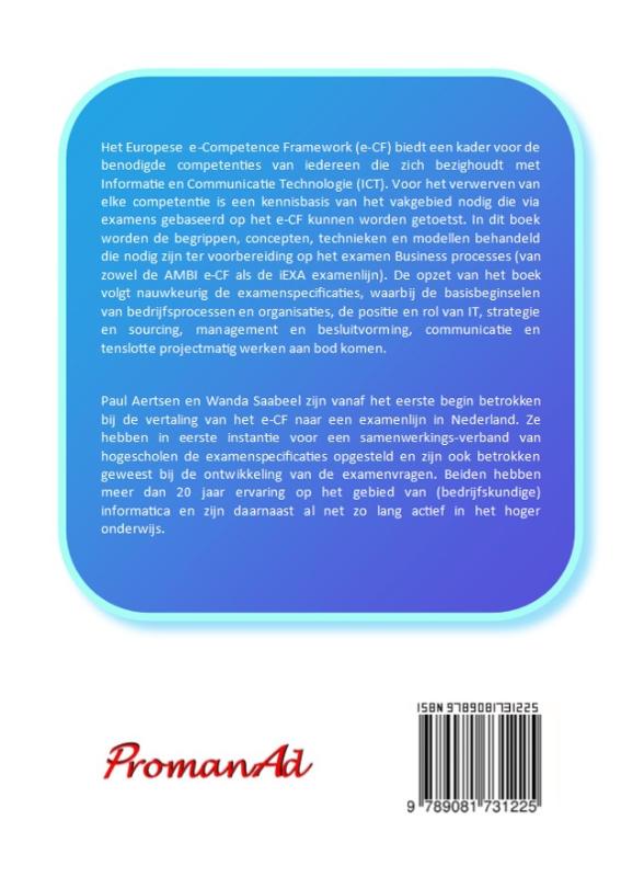 Achterkant van e-CF basisboek Business Processes