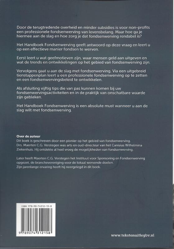 Achterkant van Handboek fondsenwerving